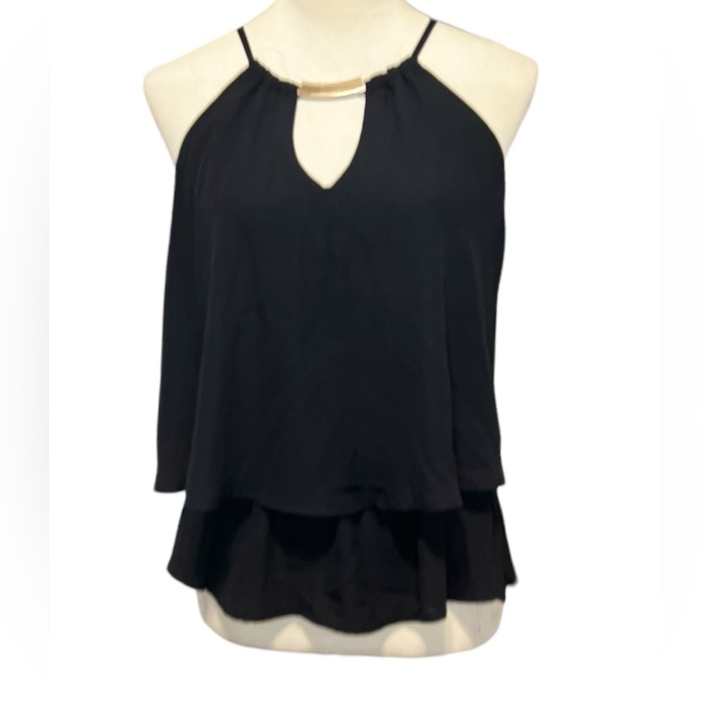 Have black spaghetti strap flowy top size L